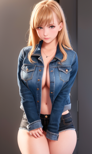 busty lady with huge boobs 8k resolution, realistic digital painting of a cute enormous huge massive breasts lady photo of 18 years old average looking woman wearing a jacket pale skin, working class in new york city blonde hair, detailed skin, 20 megapixel, canon eos r3, detailed skin, detailed, detailed face full body visible, looking down